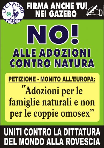 No alle adozioni Omosessuali